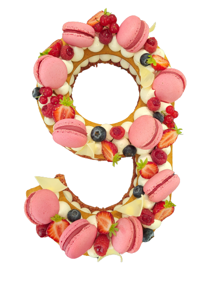 number cake fruits rouges