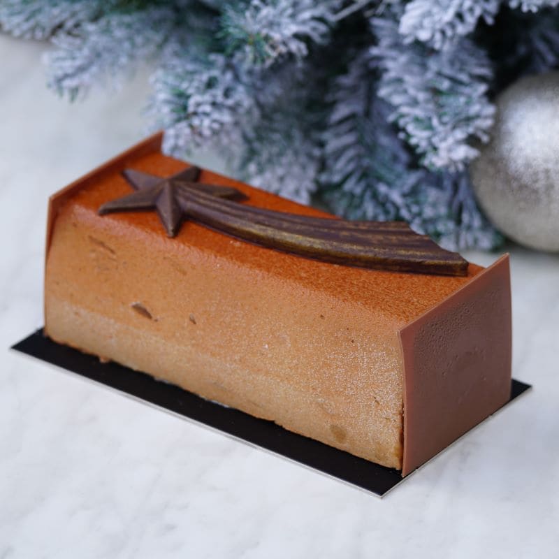 bûche glacée caramel tonka cacahuète